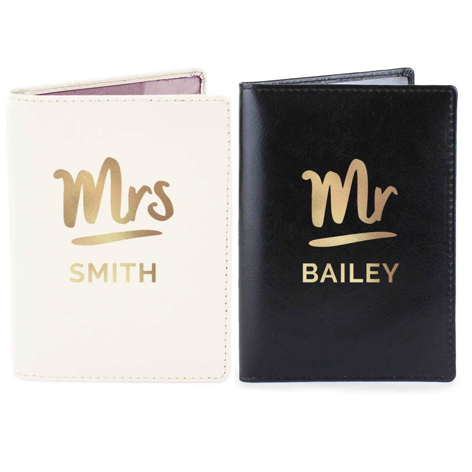 Personalised Mr & Mrs Passport Holders Set: 3 - Passport Holders By Gift Moments