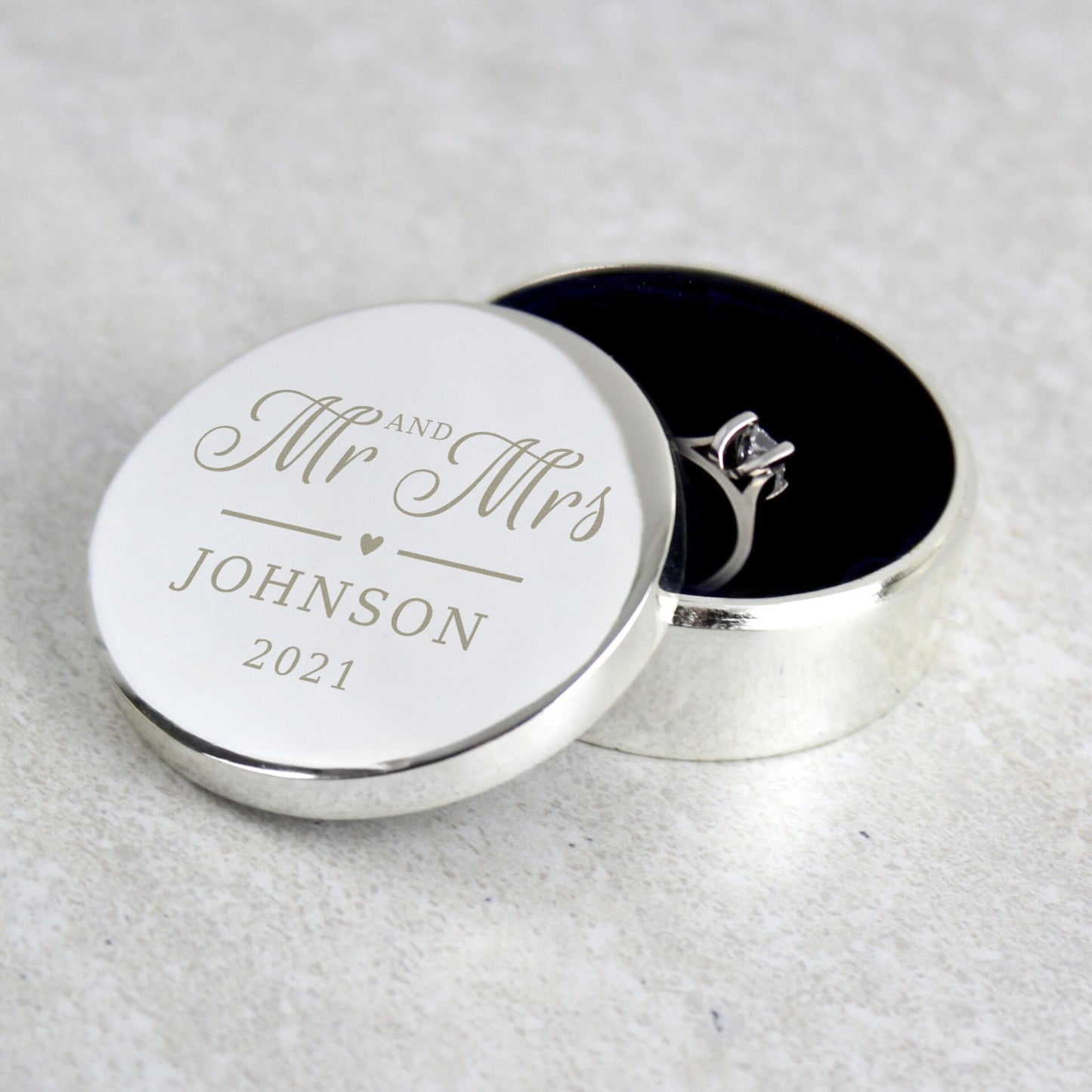 Personalised Mr & Mrs Ring Box: 1 - Trinket Boxes By Gift Moments