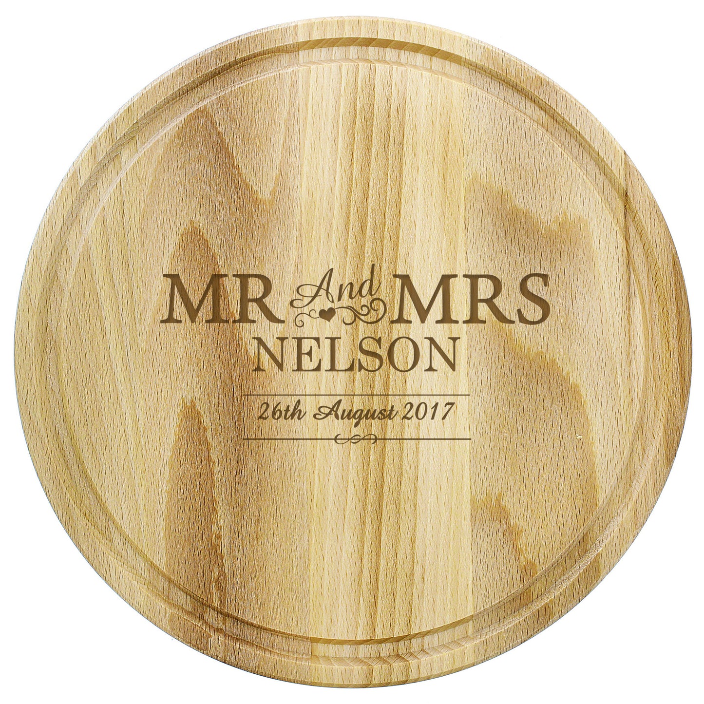 Personalised Mr & Mrs Round Chopping Board: 2 - Chopping Boards By Gift Moments