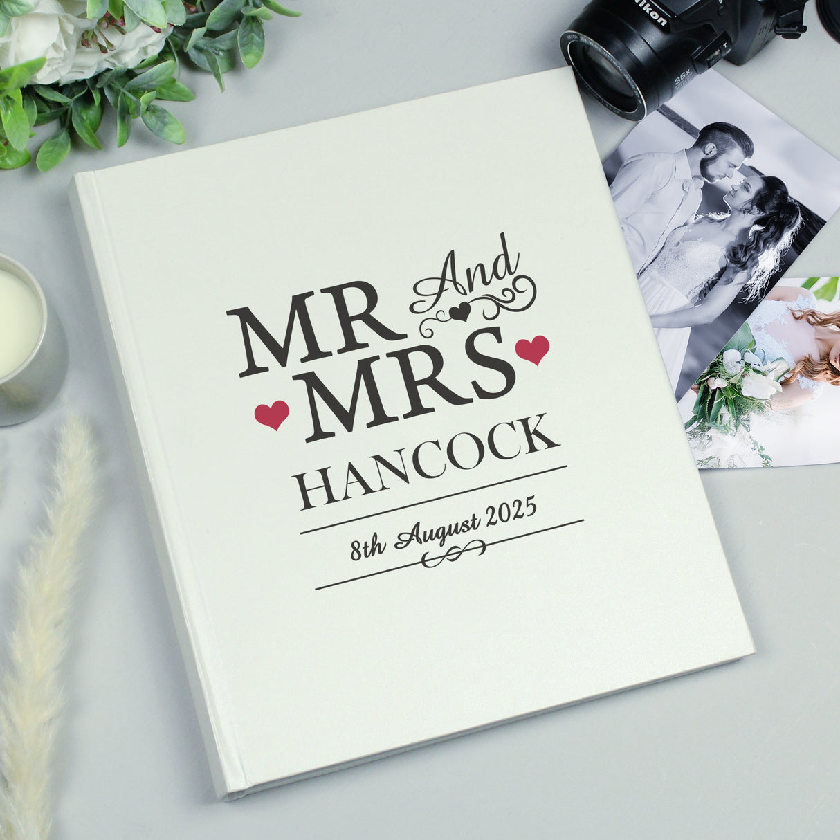 Personalised Mr & Mrs Photo Album: 1 - Photo Albums By Gift Moments
