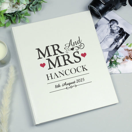 Personalised Mr & Mrs Traditional Photo Album: 1 - Photo Albums By Gift Moments