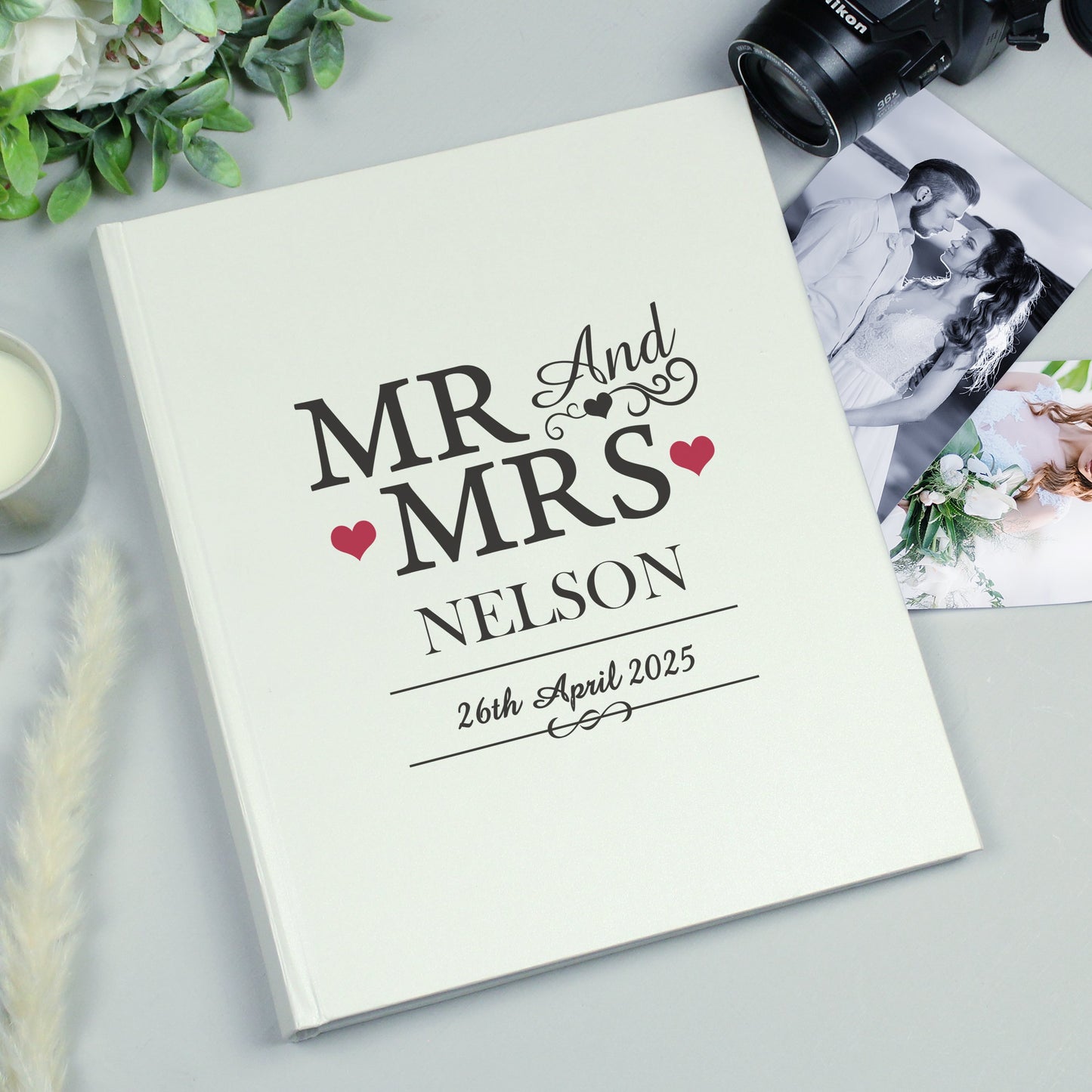 Personalised Mr & Mrs Traditional Photo Album: 4 - Photo Albums By Gift Moments