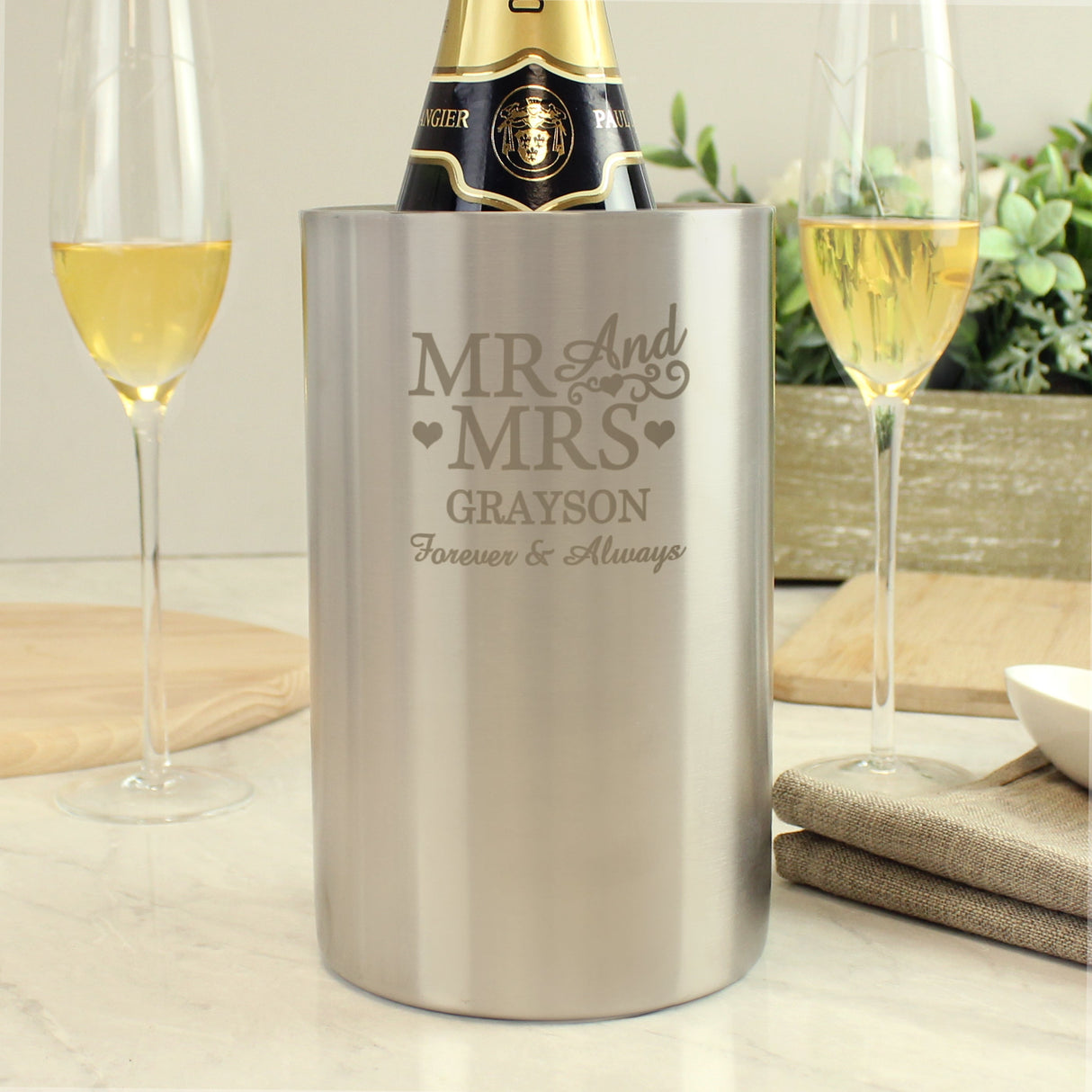Personalised Mr & Mrs Wine Cooler: 2 - Barware By Gift Moments
