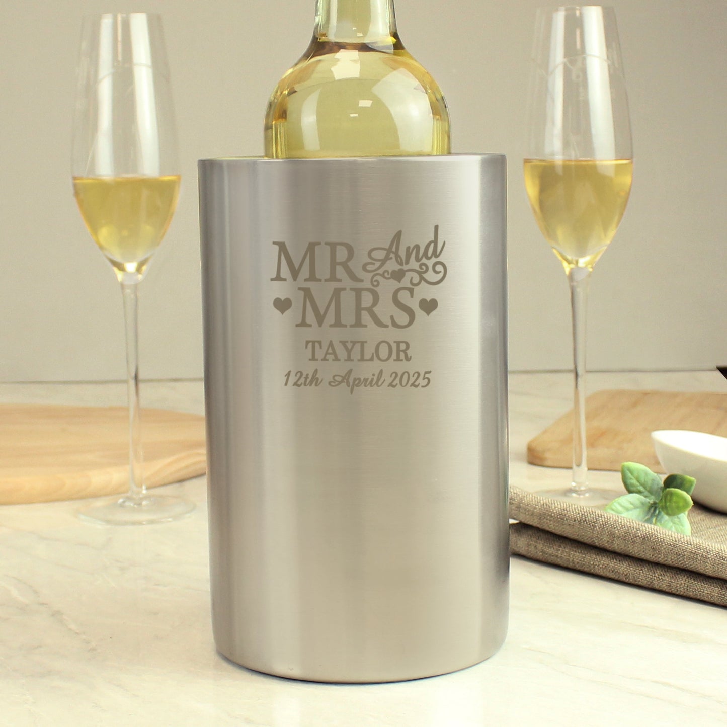 Personalised Mr & Mrs Wine Cooler: 5 - Barware By Gift Moments