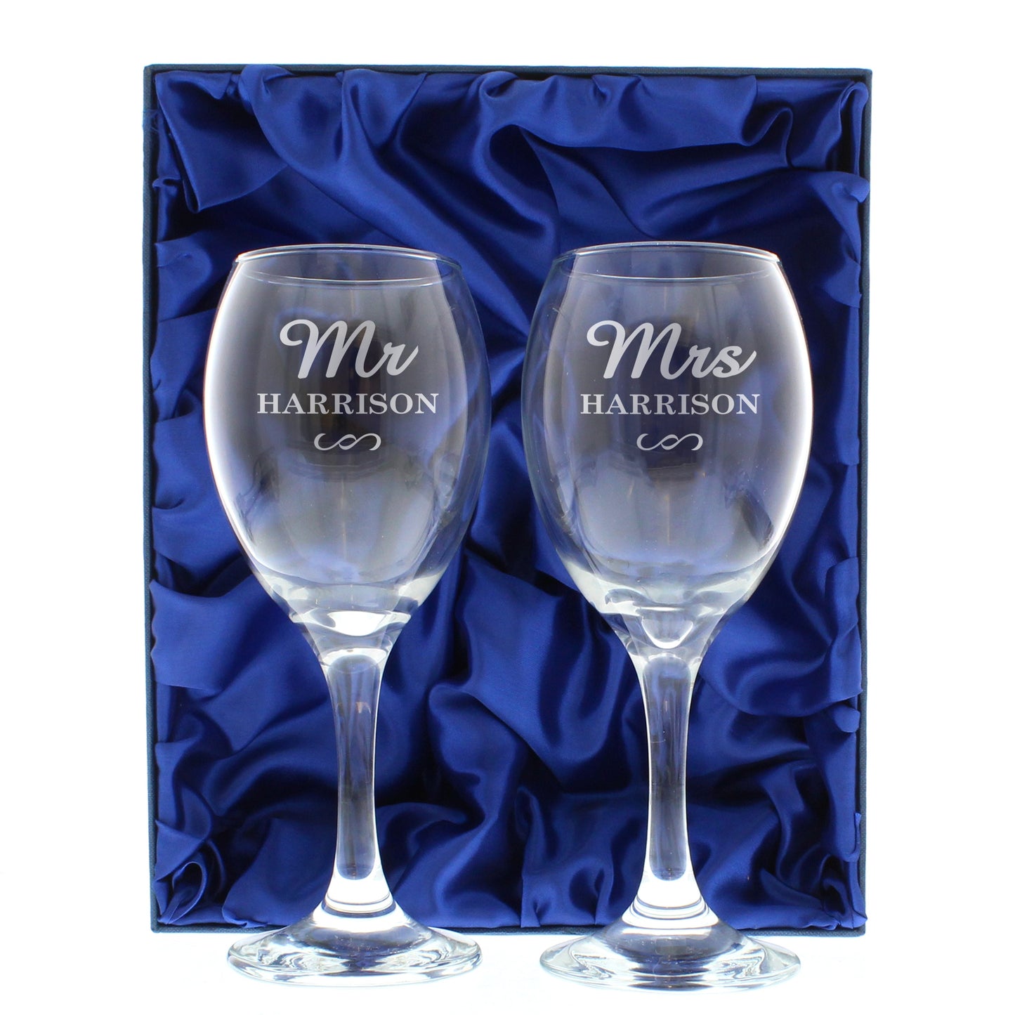 Personalised Mr & Mrs Wine Glass Set: 6 - Wine Glasses By Gift Moments