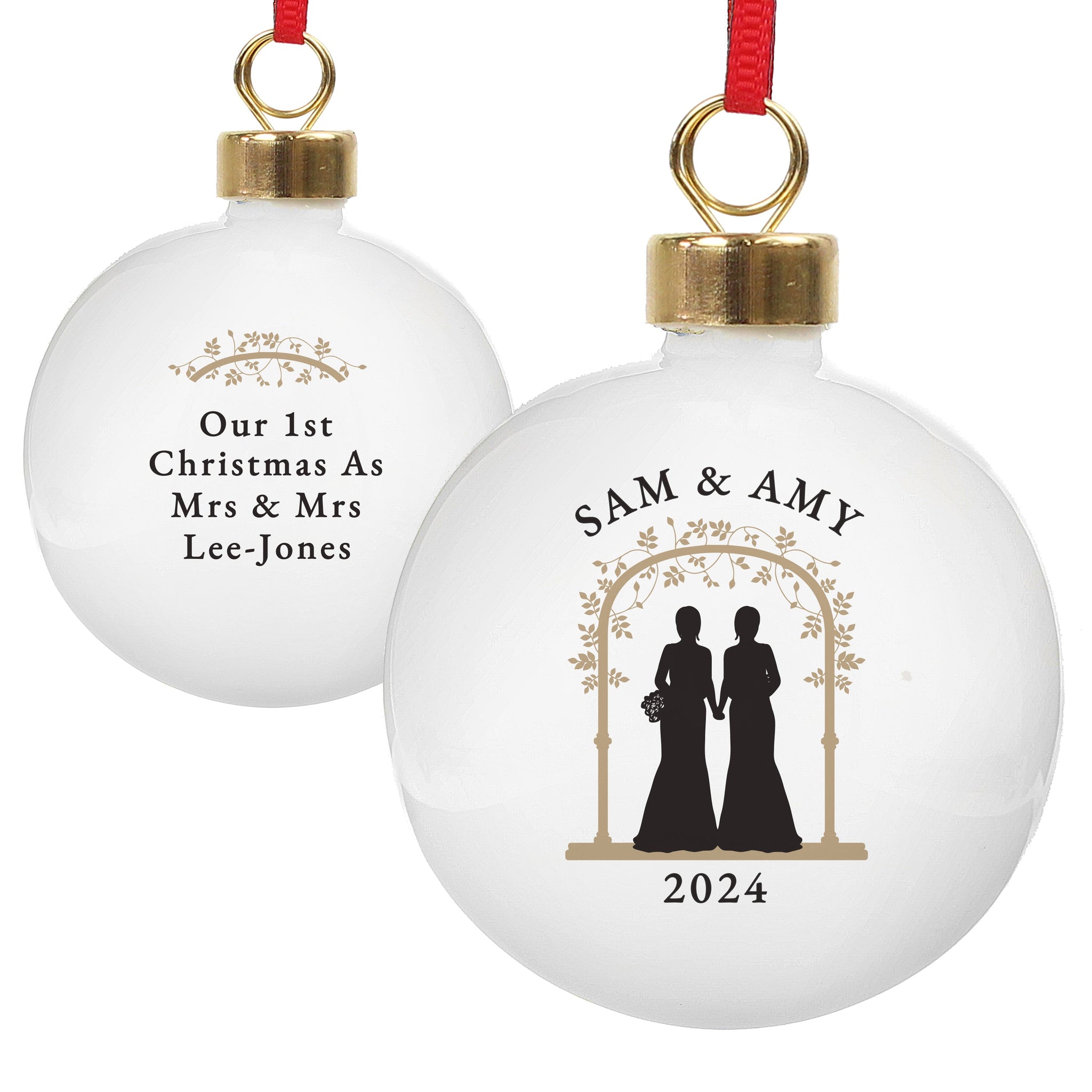 Personalised Mrs & Mrs Bauble: 5 - Christmas Baubles By Gift Moments