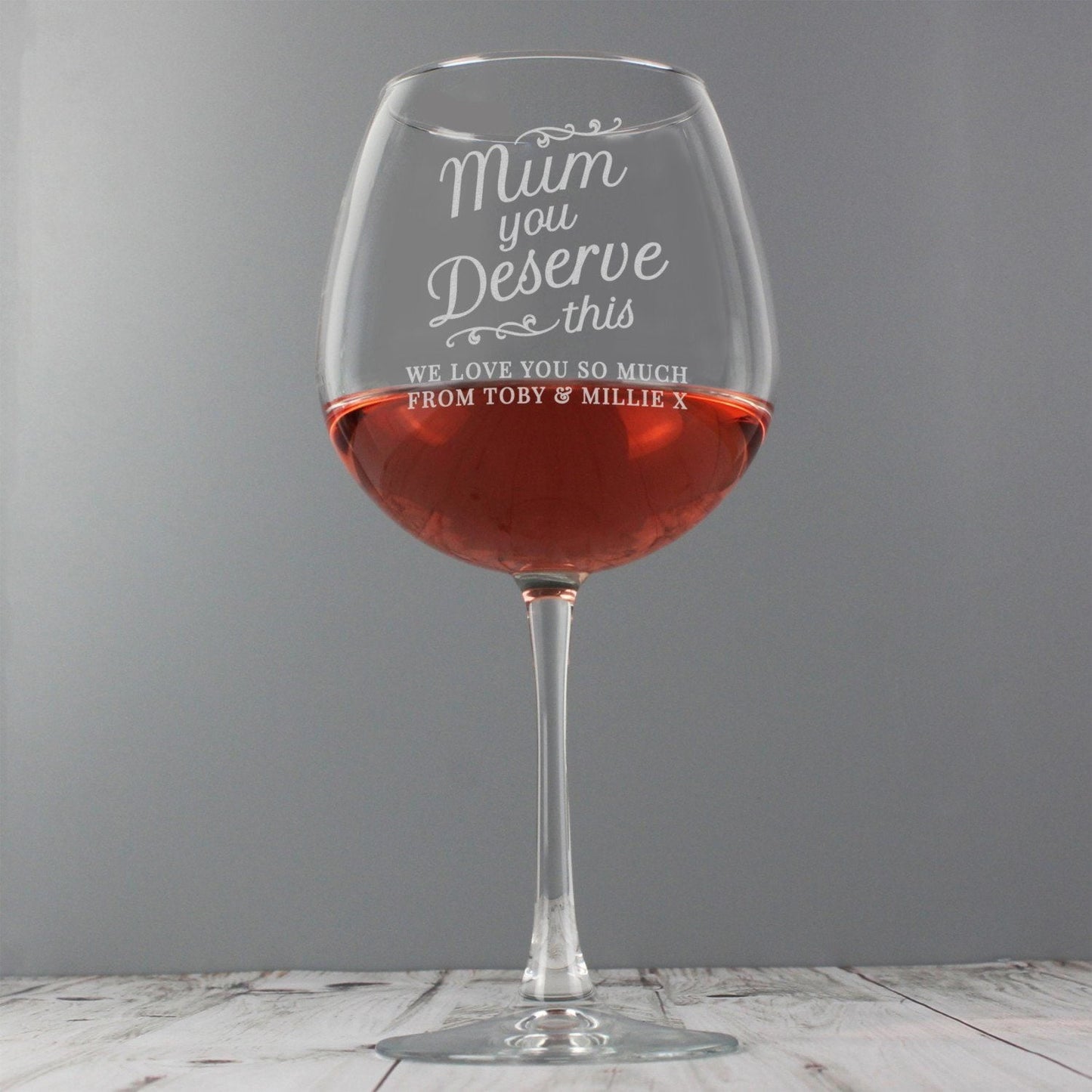 Personalised ’Mum You Deserve This’ Gin Balloon Glass: 1 - Cocktail Glasses By Gift Moments