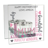 Personalised Mum Mirrored Glass Tea Light Holder: 4 - Candle Holders By Gift Moments