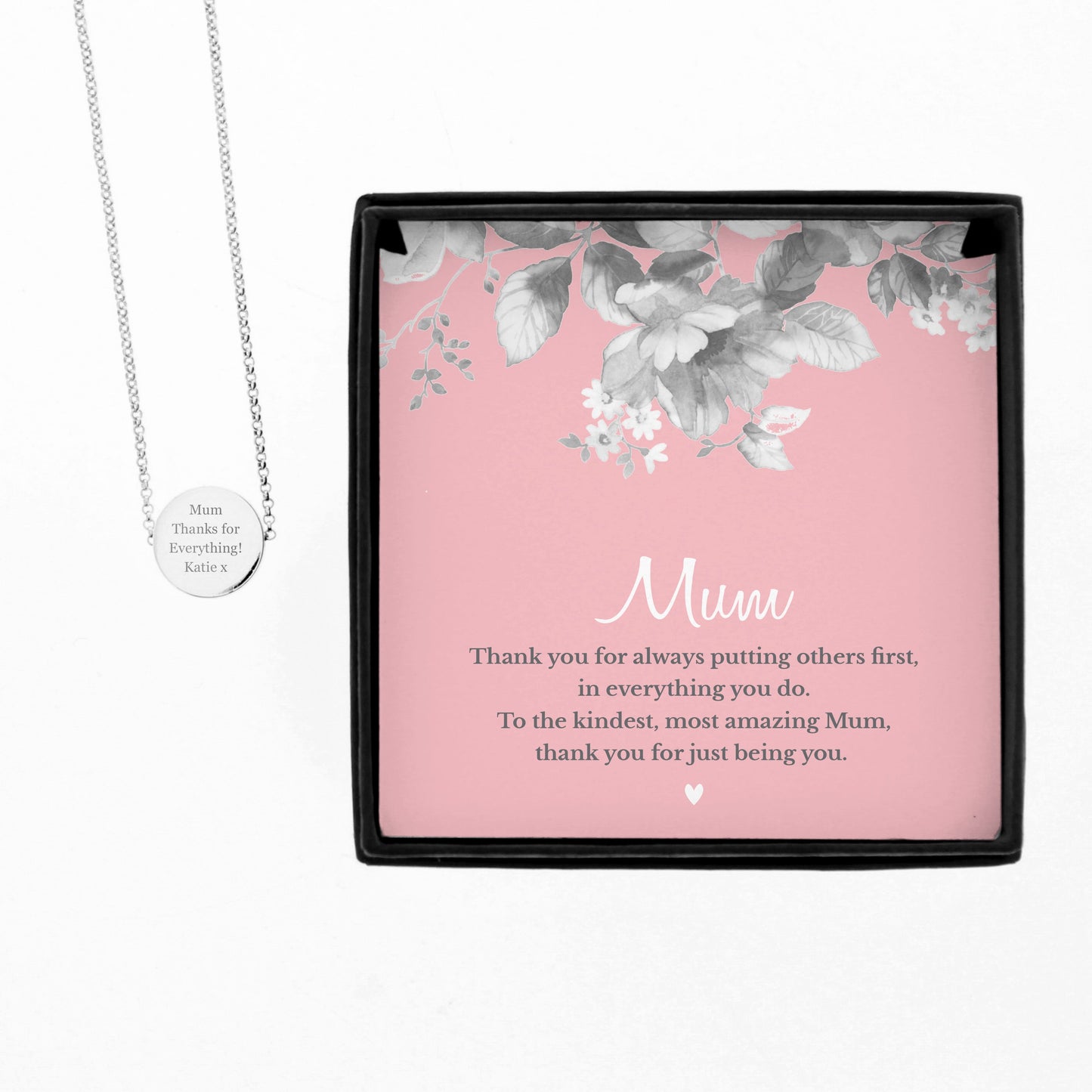 Personalised Mum Sentiment Silver Tone Necklace and Box: 4 - Necklaces By Gift Moments
