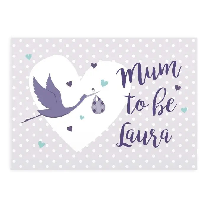 Personalised Mum to Be Stork Card: 3 - Greeting Cards By Gift Moments