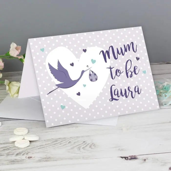 Personalised Mum to Be Stork Card: 1 - Greeting Cards By Gift Moments