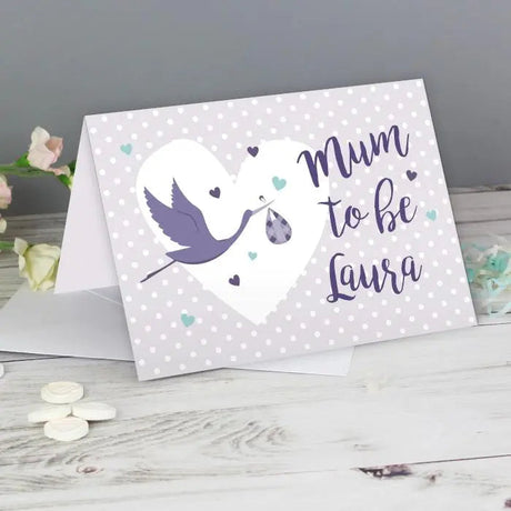 Personalised Mum to Be Stork Card: 1 - Greeting Cards By Gift Moments