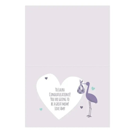 Personalised Mum to Be Stork Card: 4 - Greeting Cards By Gift Moments