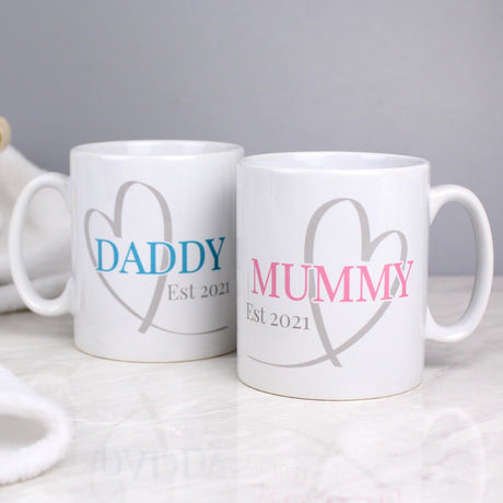 Personalised Mummy & Daddy Mug Set: 1 - Mugs By Gift Moments