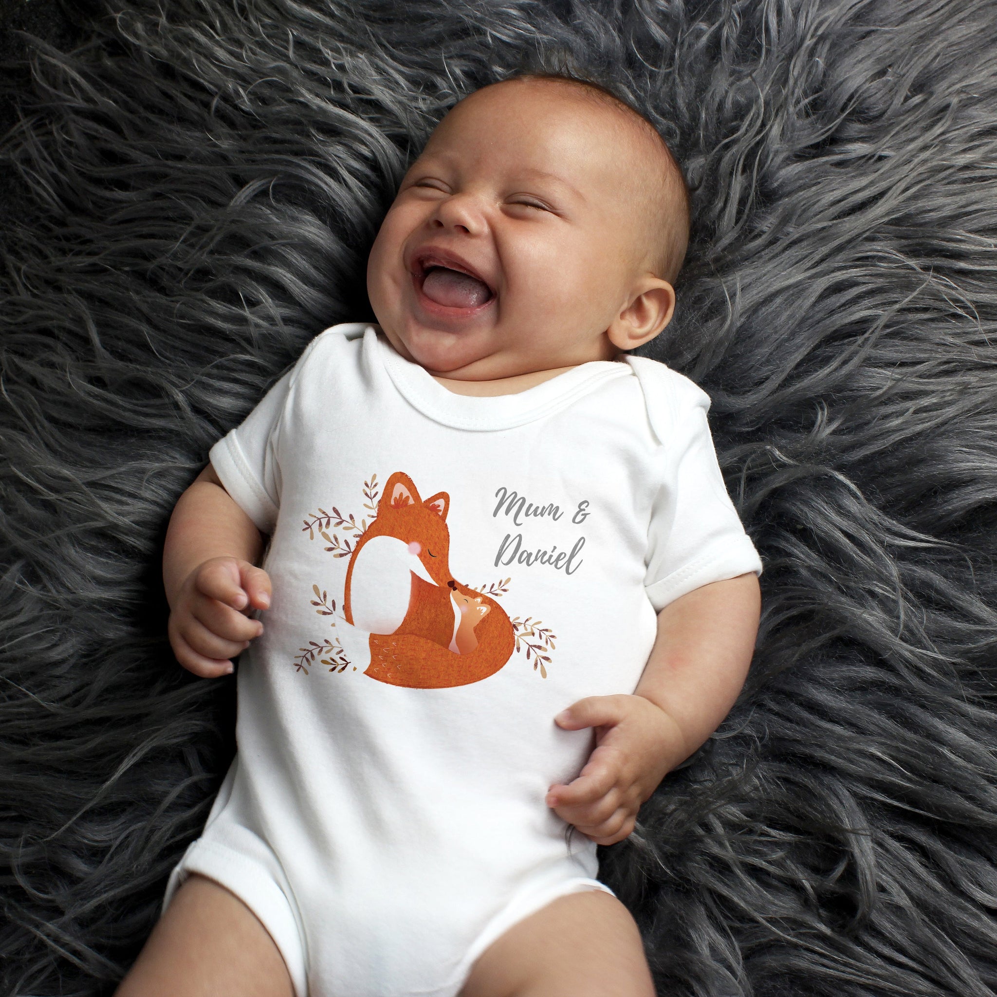 Personalised Mummy and Me Fox 0-3 Months Baby Vest: 4 - Baby Clothing By Gift Moments