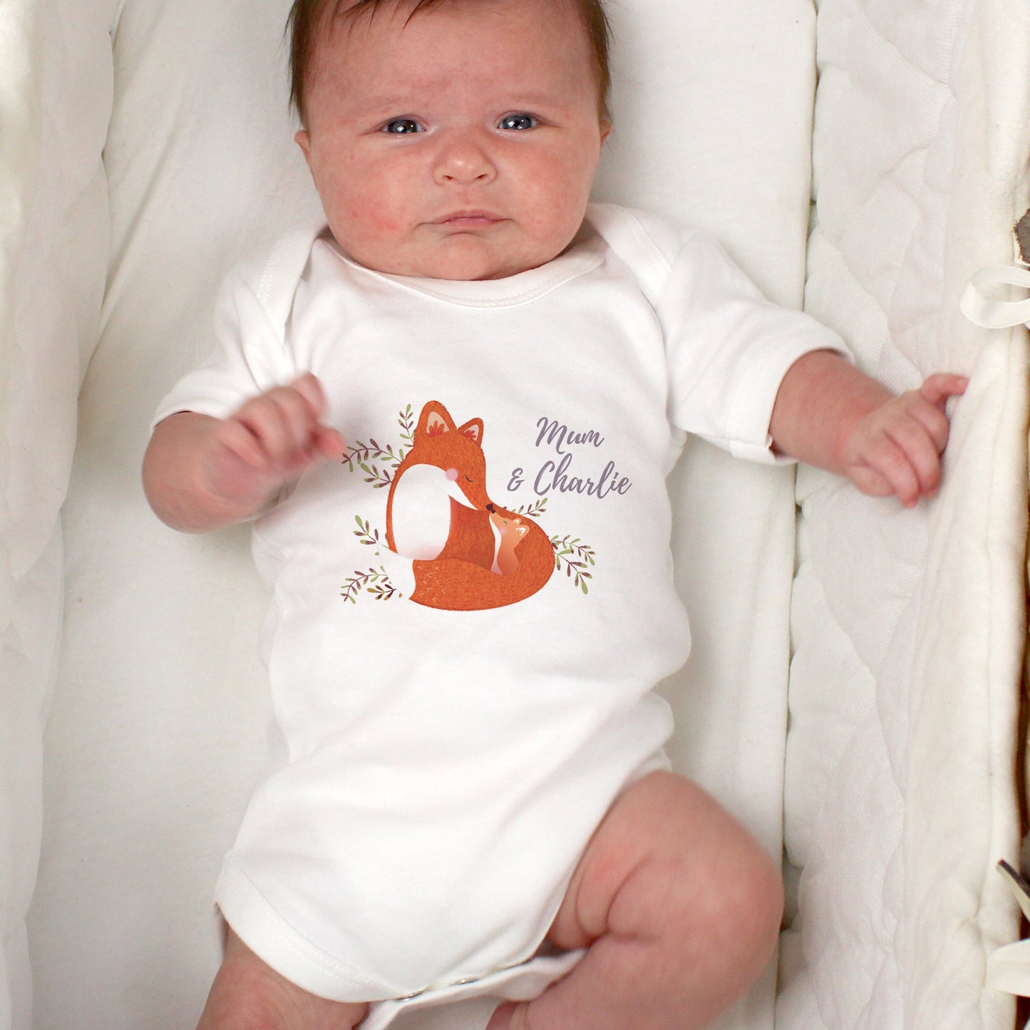 Personalised Mummy and Me Fox 0-3 Months Baby Vest: 3 - Baby Clothing By Gift Moments