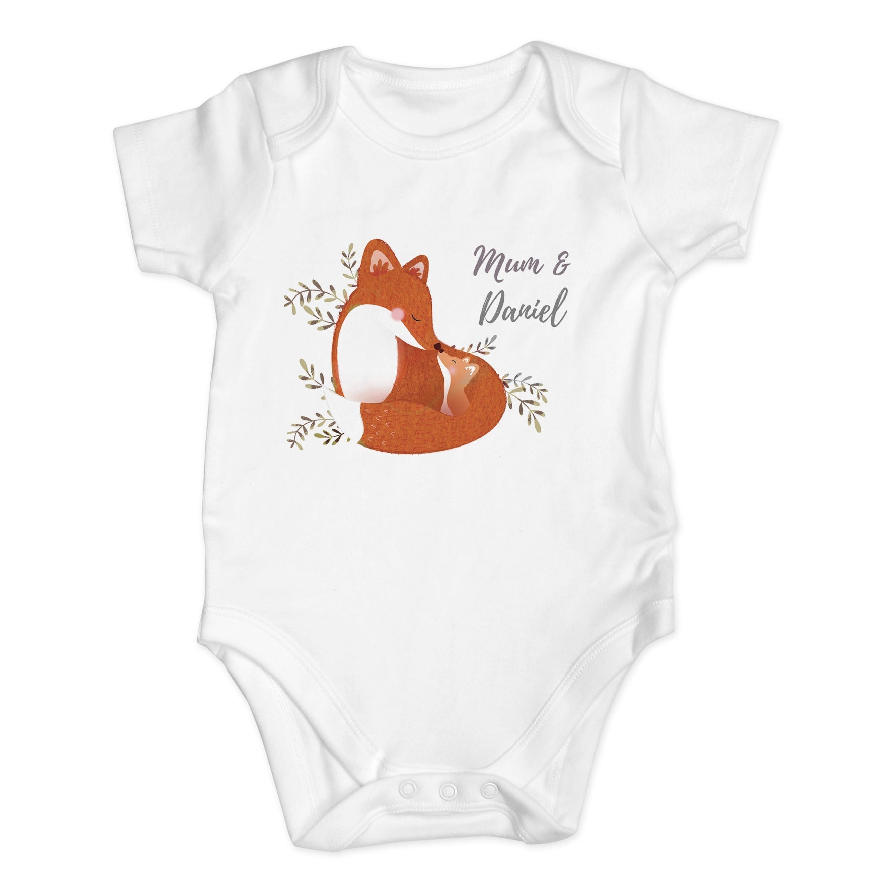 Personalised Mummy and Me Fox 0-3 Months Baby Vest: 2 - Baby Clothing By Gift Moments