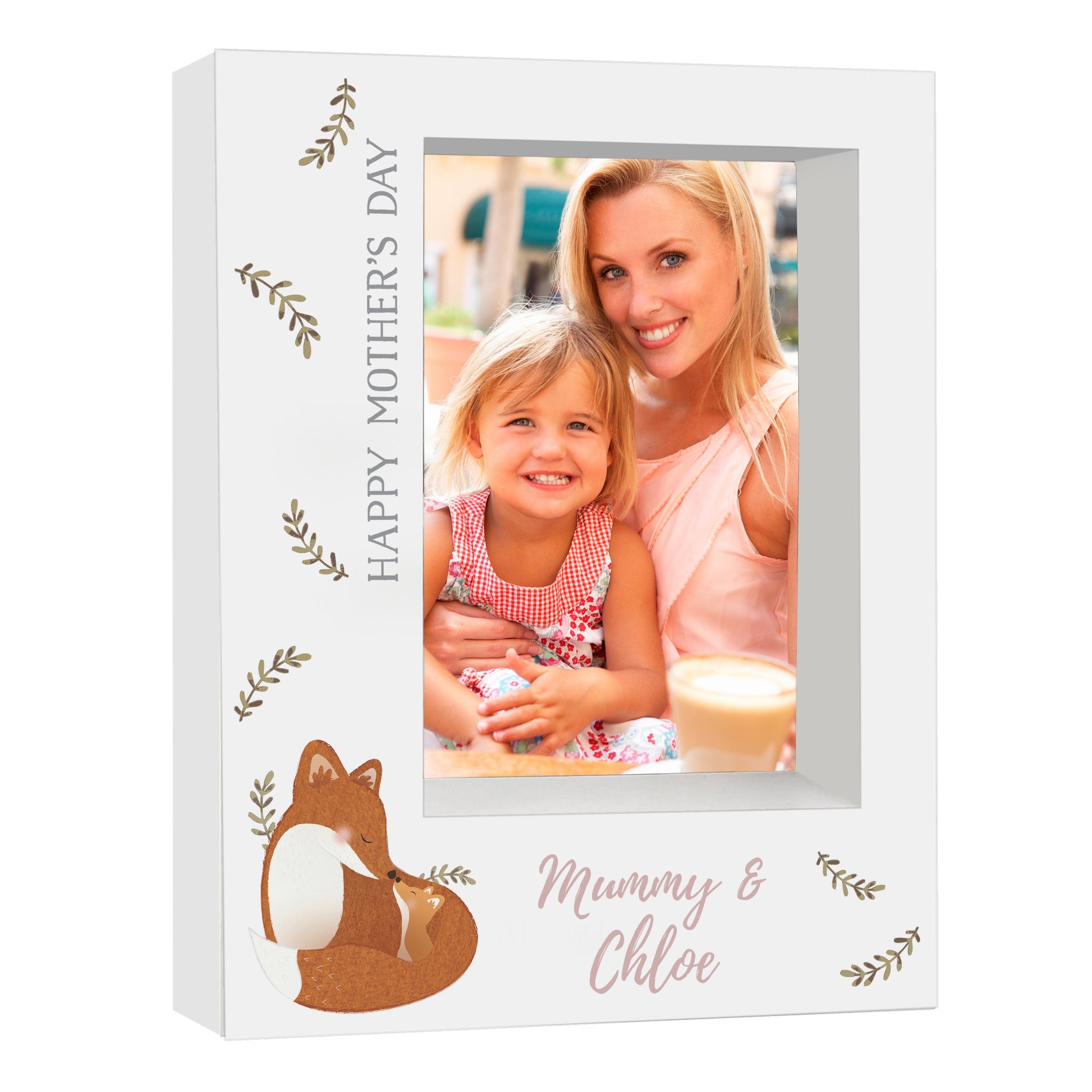 Personalised Mummy and Me Fox 5x7 Box Photo Frame: 5 - Photo Frames By Gift Moments