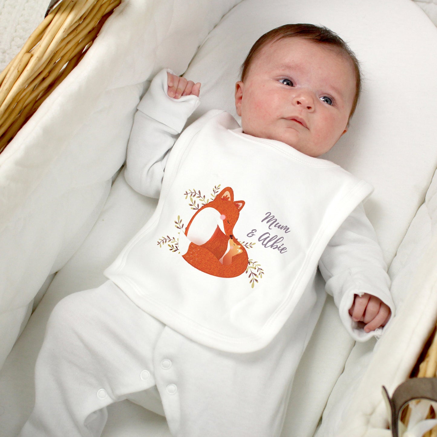 Personalised Mummy and Me Fox Bib: 3 - Baby Clothing By Gift Moments
