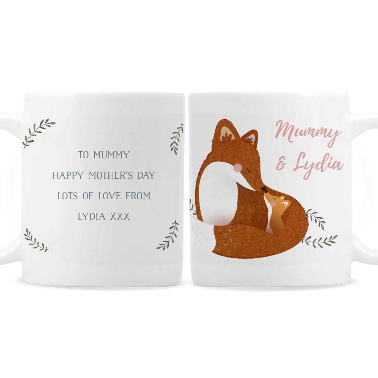 Personalised Mummy and Me Fox Mug: 2 - Mugs By Gift Moments