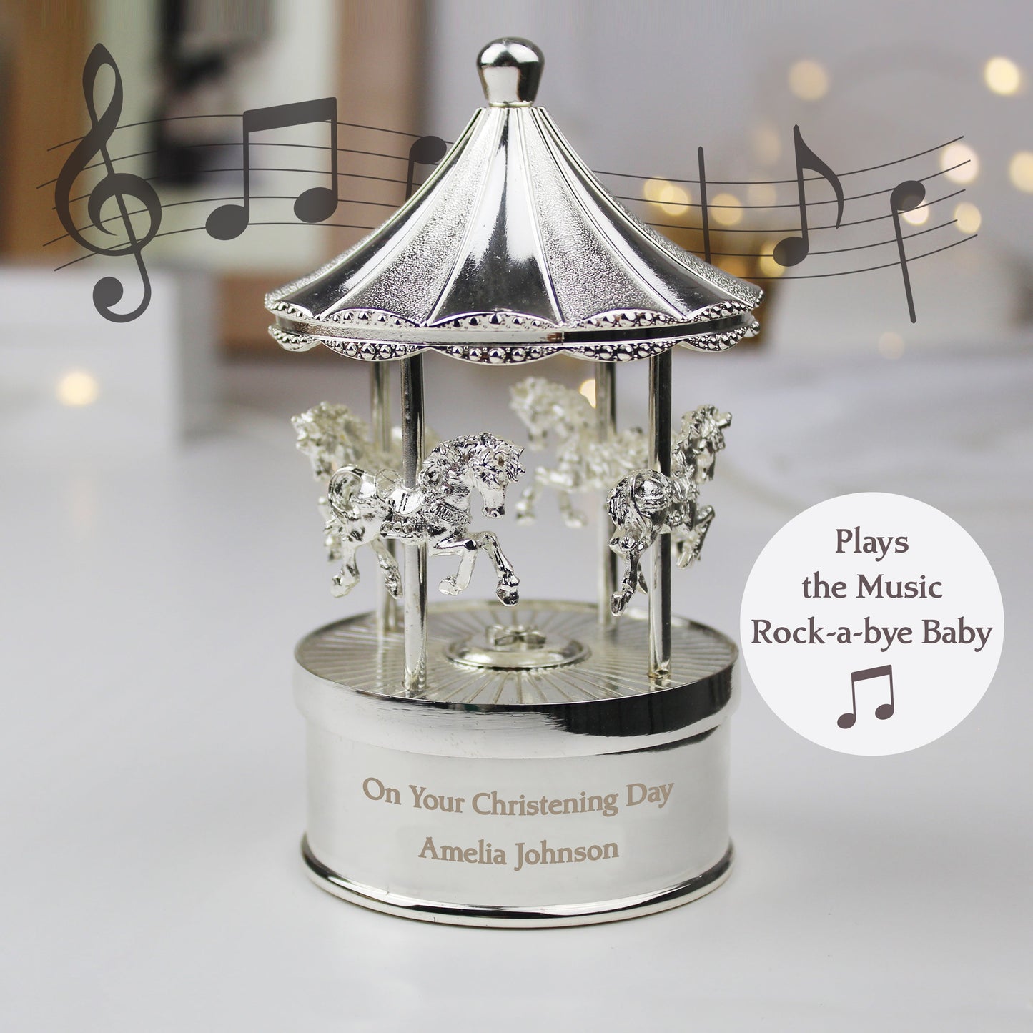 Personalised Musical Carousel Ornament: 5 - Ornaments By Gift Moments