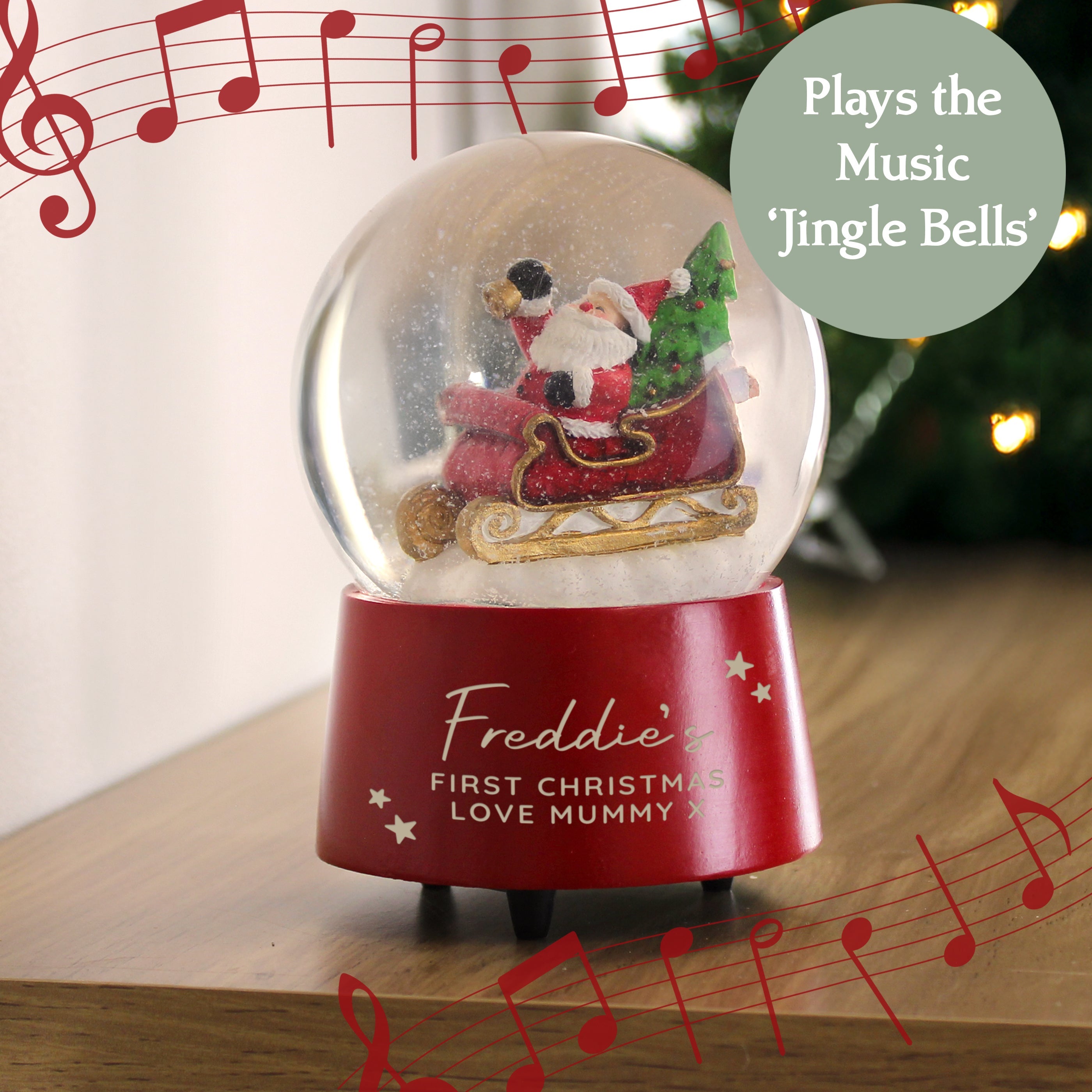 Personalised Musical Santa Globe - Shop Snow Globes At Gift Moments - 3