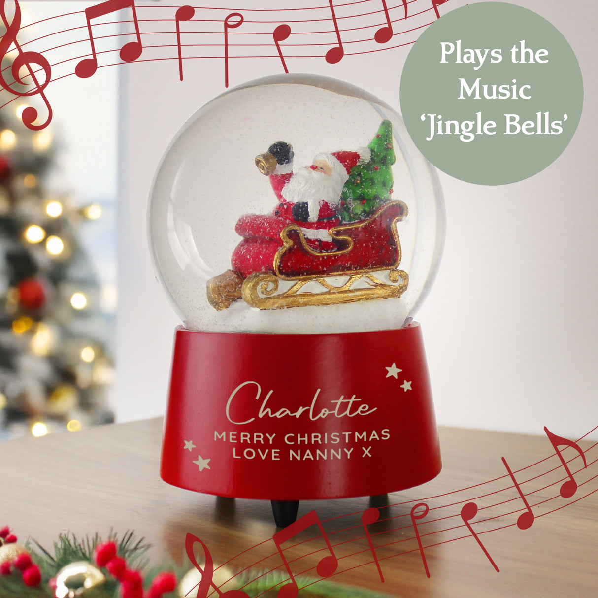 Personalised Musical Santa Globe: 2 - Snow Globes By Gift Moments