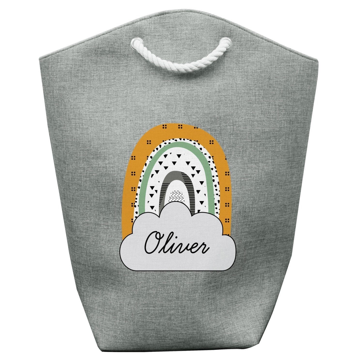 Personalised Mustard & Green Rainbow Storage Bag: 4 - Storage By Gift Moments