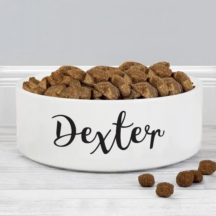 Personalised Any Name 14cm Medium White Pet Bowl: 1 - Pet Products By Gift Moments