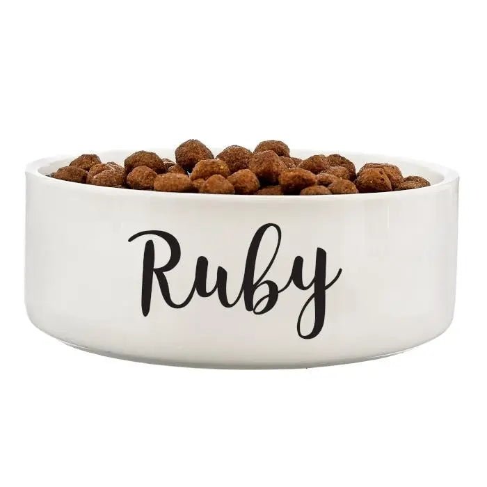 Personalised Any Name 14cm Medium White Pet Bowl: 3 - Pet Products By Gift Moments
