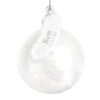 Personalised Name & Date Feather Glass Bauble - Shop Christmas Baubles At Gift Moments - 4