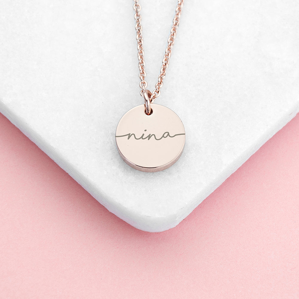 Personalised Name Disc Necklaces: 3 - Necklaces By Gift Moments