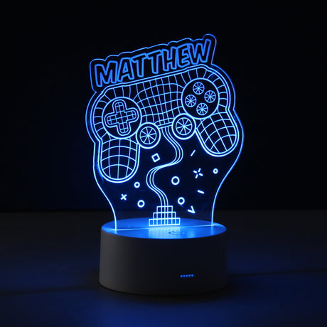 Personalised Name Gaming LED Colour Changing Night Light: 8 - LED Lighting By Gift Moments
