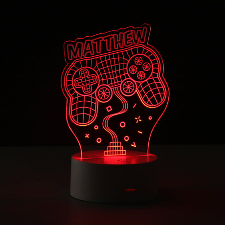 Personalised Name Gaming LED Colour Changing Night Light: 4 - LED Lighting By Gift Moments