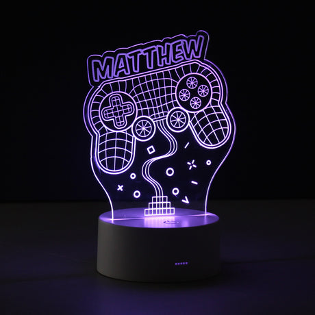Personalised Name Gaming LED Colour Changing Night Light: 6 - LED Lighting By Gift Moments