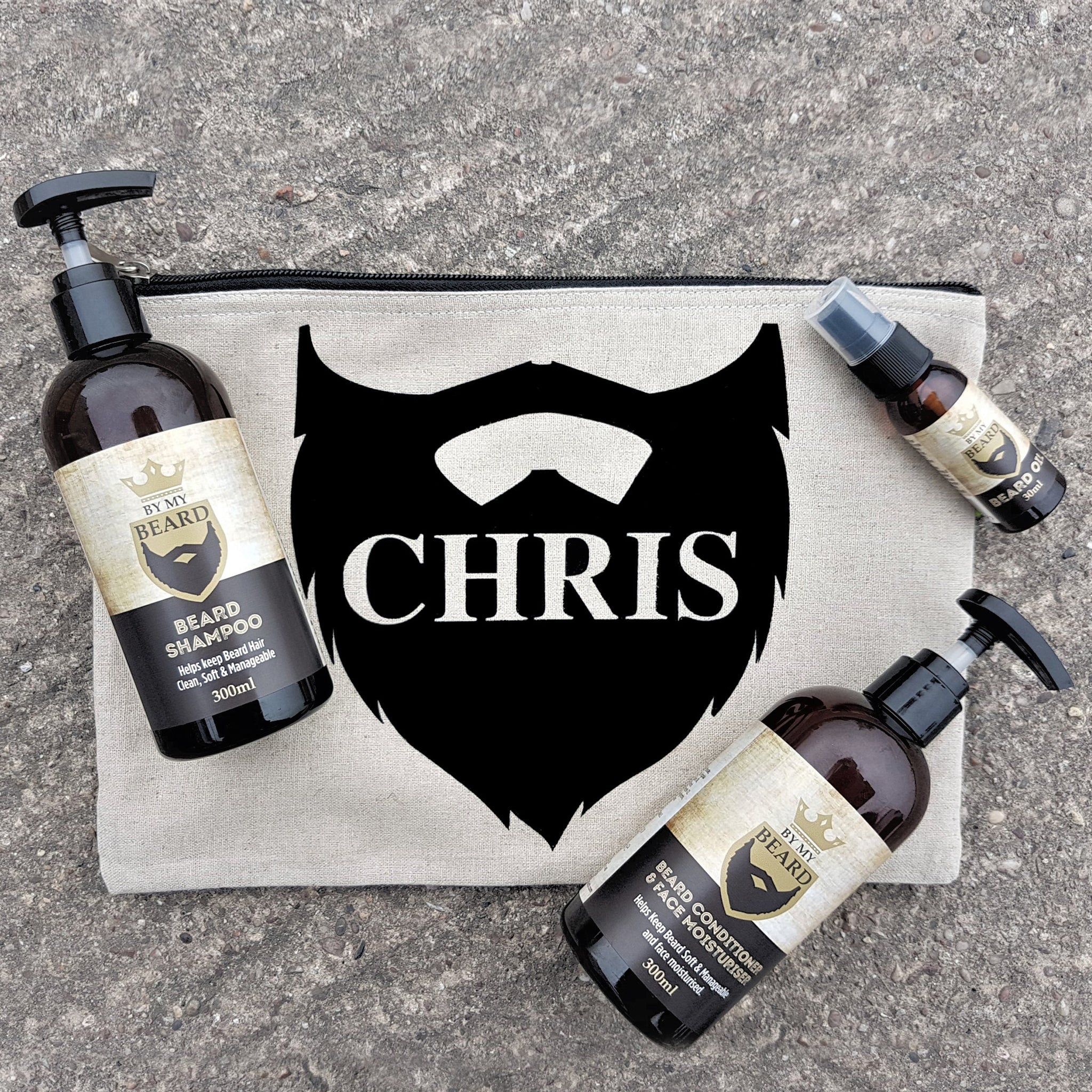 Personalised Name Only Beard Kit: 1 - Toiletry & Makeup Bags By Gift Moments