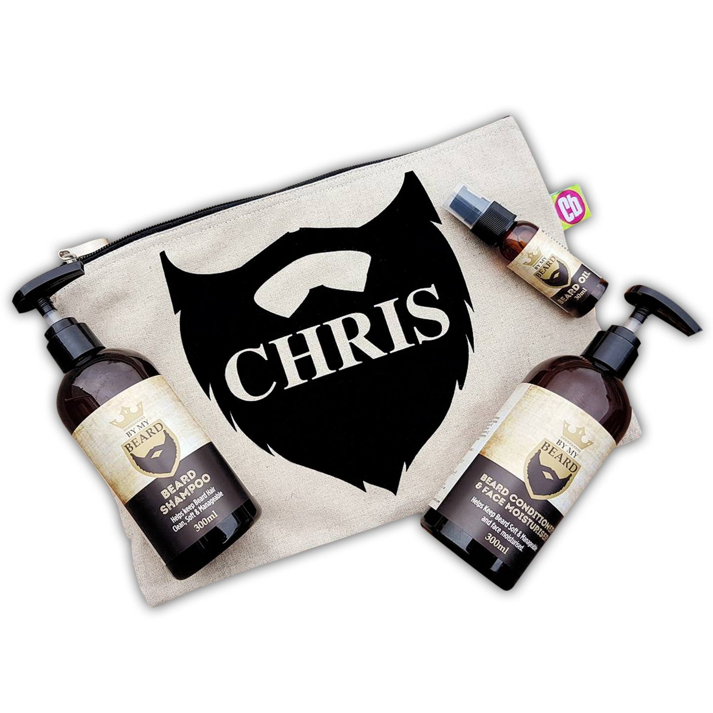 Personalised Name Only Beard Kit: 2 - Toiletry & Makeup Bags By Gift Moments