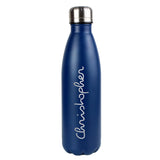 Personalised Name Only Blue Metal Insulated Drinks Bottle: 4 - Water Bottles By Gift Moments