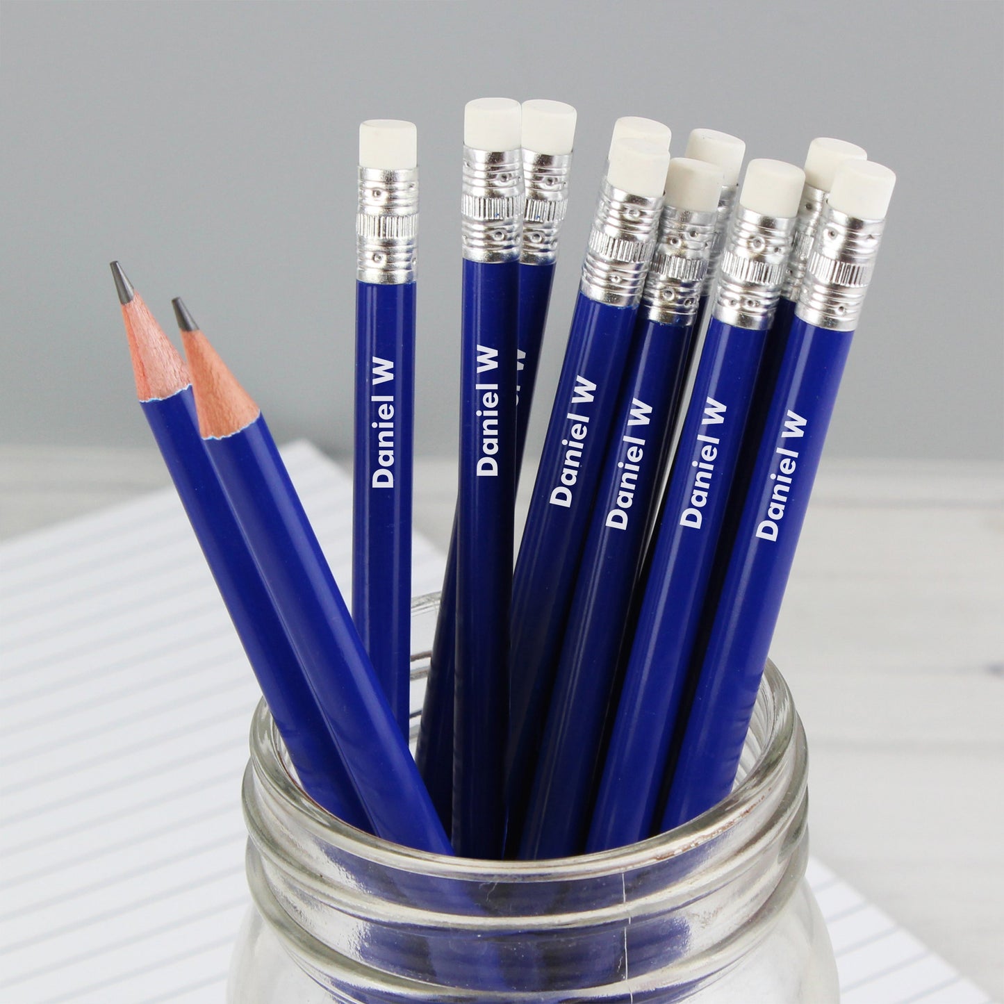 Personalised Name Only Blue Pencils: 1 - Pens & Pencils By Gift Moments
