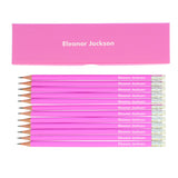 Personalised Name Only Box and 12 Pink HB Pencils: 4 - Pens & Pencils By Gift Moments