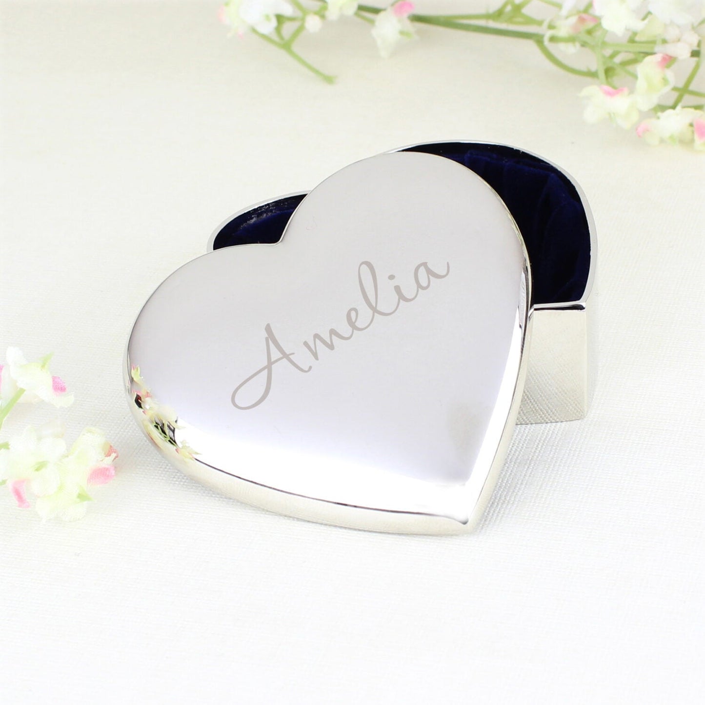 Personalised Name Only Heart Trinket Box: 1 - Trinket Boxes By Gift Moments
