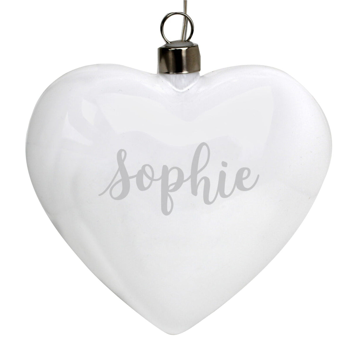 Personalised Name Only LED Hanging Glass Heart: 3 - LED Lighting By Gift Moments