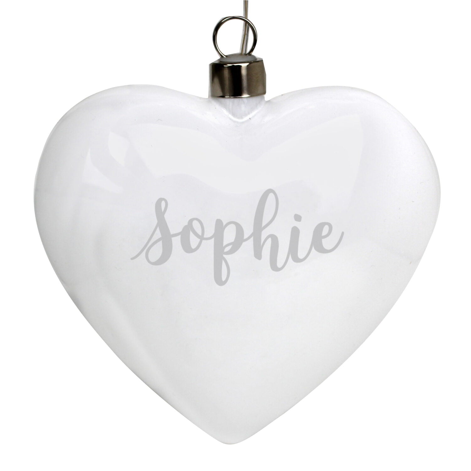 Personalised Name Only LED Hanging Glass Heart: 3 - LED Lighting By Gift Moments