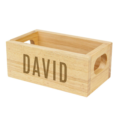 Personalised Name Only Mini Wooden Crate: 3 - Storage By Gift Moments