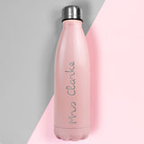 Personalised Name Only Pink Metal Insulated Drinks Bottle: 1 - Water Bottles By Gift Moments