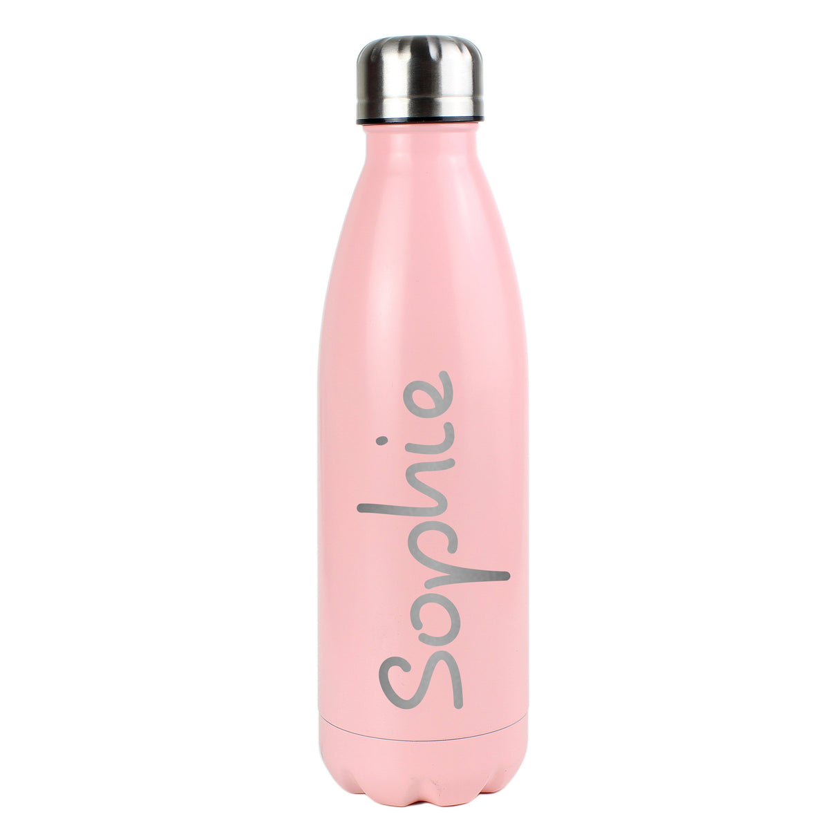 Personalised Name Only Pink Metal Insulated Drinks Bottle: 4 - Water Bottles By Gift Moments
