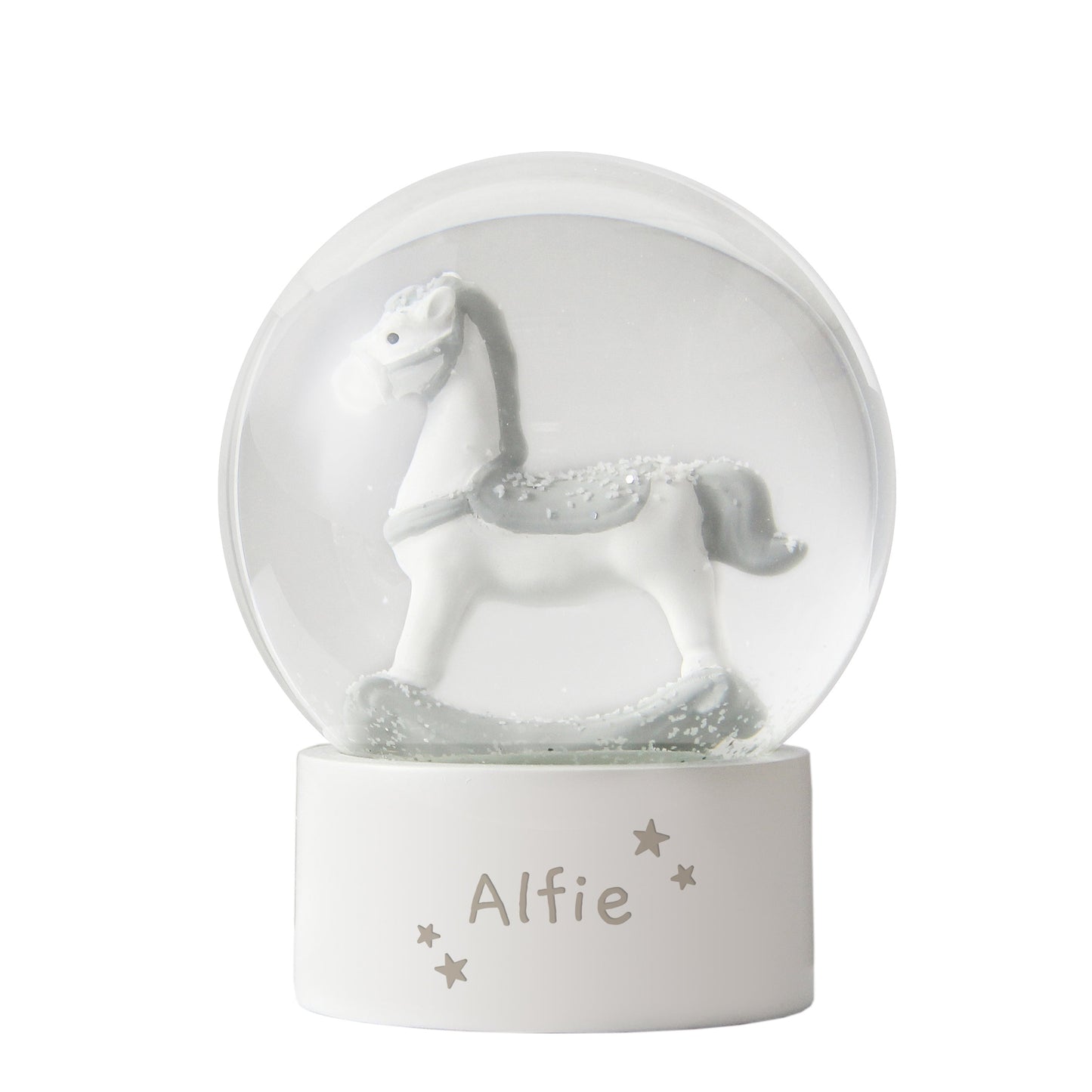 Personalised Name Only Rocking Horse Glitter Snow Globe: 5 - Snow Globes By Gift Moments