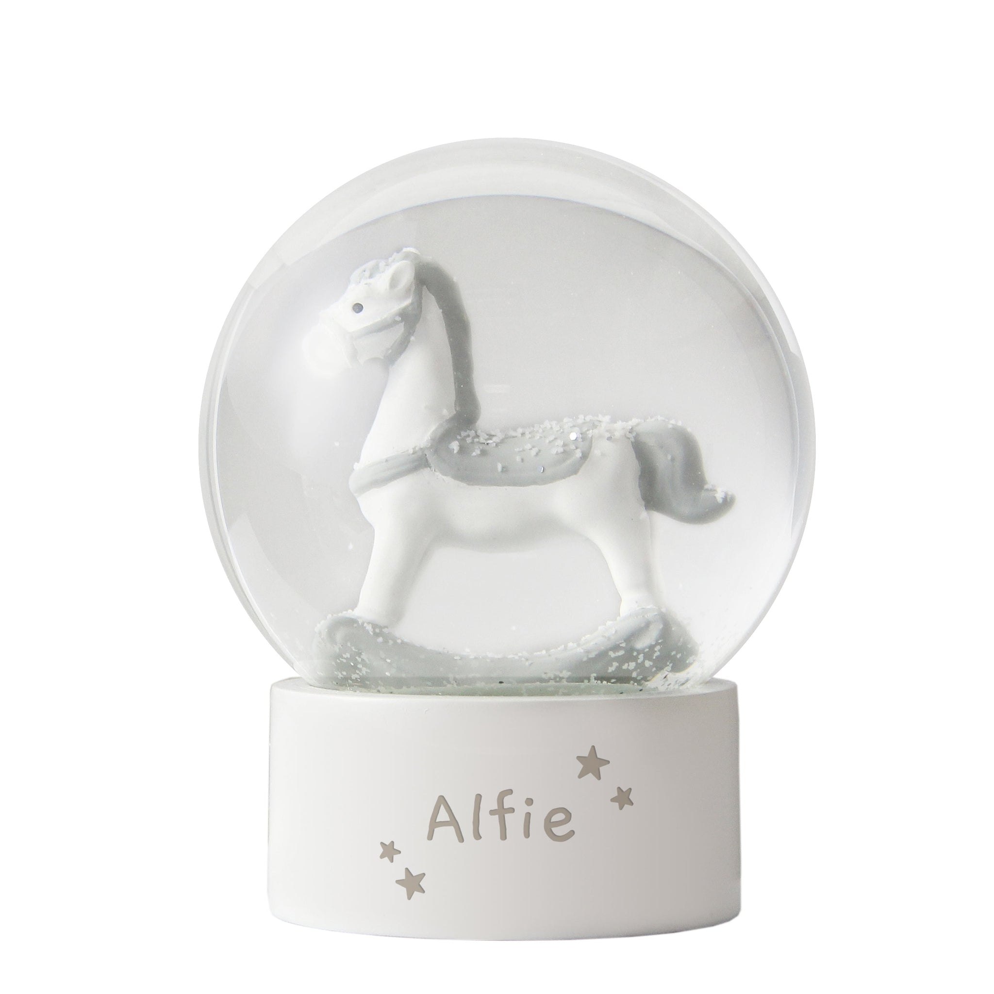 Personalised Name Only Rocking Horse Glitter Snow Globe: 5 - Snow Globes By Gift Moments