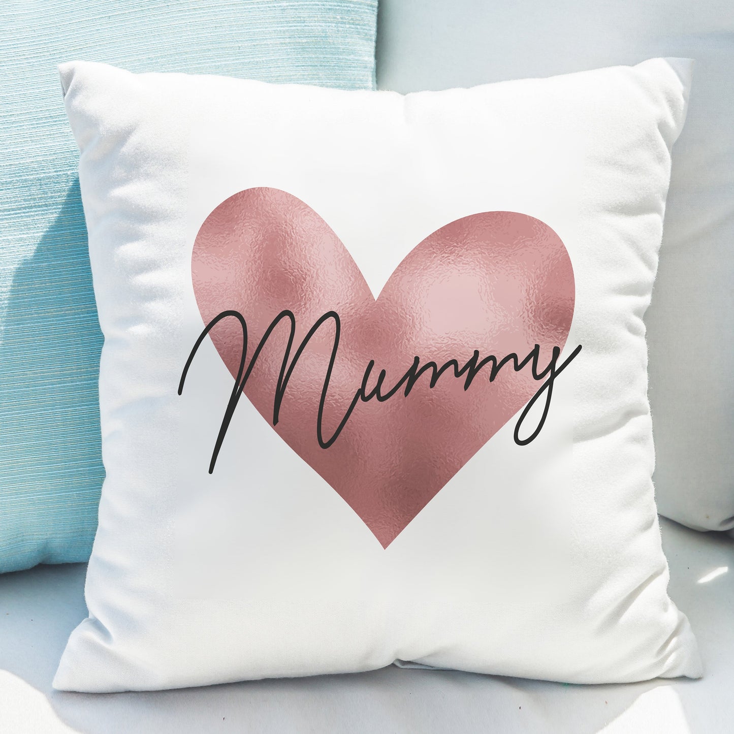 Personalised Name Only Rose Gold Heart Cushion: 3 - Cushions By Gift Moments