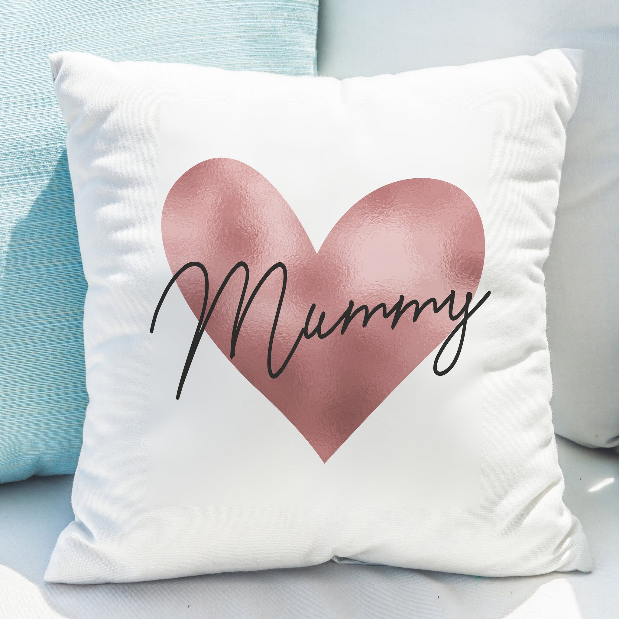 Personalised Name Only Rose Gold Heart Cushion: 3 - Cushions By Gift Moments